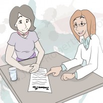 Accounts Manager with Patient Discuss Treatment Plan